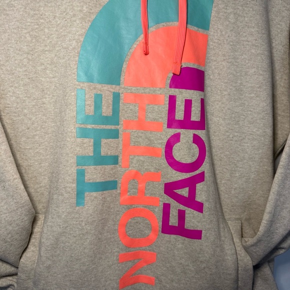 The North Face Women’s Graphic Hoodie Oatmeal & Neon Size XXL (Est) - Picture 3 of 4